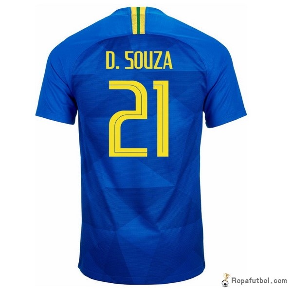 Camiseta Brasil Replica Segunda Ropa D.Souza 2018 Azul